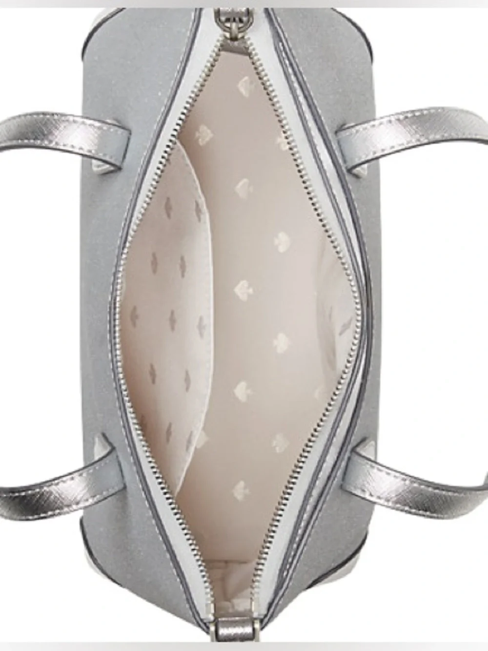 kate spade NWT Silver Glitter Small Hayden Tote SHIMMY SATCHEL new with tags